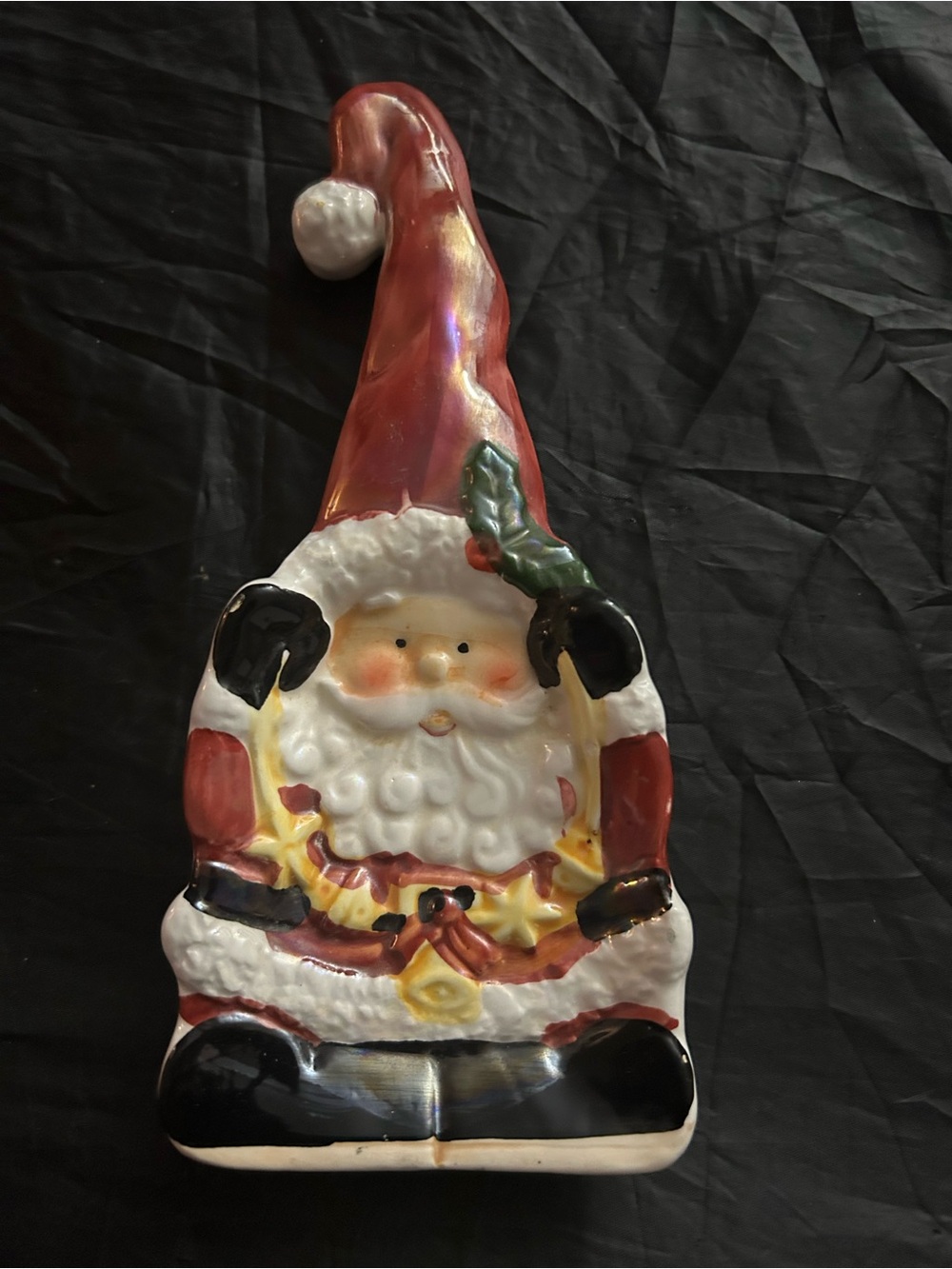 Santa Ceramic Candy Dish - Red and White Holiday Decor